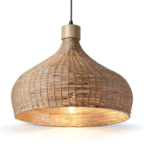 Parrot Uncle Bamboo Pendant Lamp Retro Cone Design-8