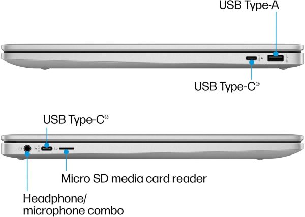HP Chromebook Laptop Intel N200 8GB Memory 64GB eMMC Silver-5