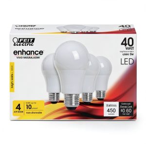 FEIT ELECTRIC A19 LED Bulb Bright White 40W 1-Way On Off-0