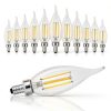 VEVOR LED Candelabra Bulbs Flame Tip Dimmable Vintage-0