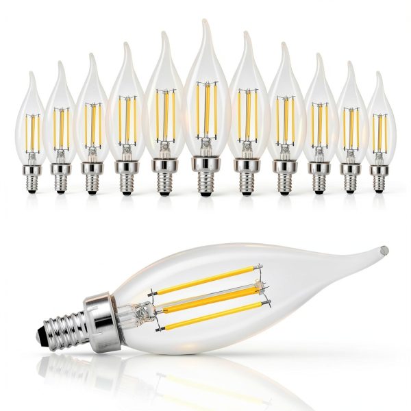 VEVOR LED Candelabra Bulbs Flame Tip Dimmable Vintage-0