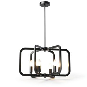 Pavo Black Chandelier Adjustable Height Modern Farmhouse-0