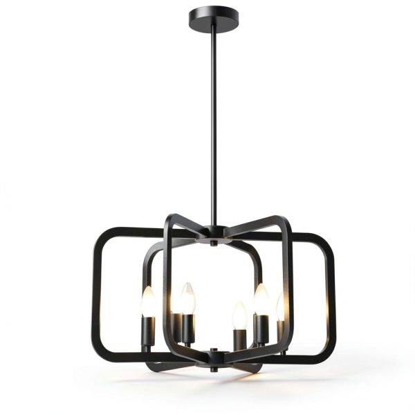 Pavo Black Chandelier Adjustable Height Modern Farmhouse-0