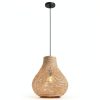 Bamboo Pendant Lamp Hand Woven Fish Basket Boho Farmhouse-7