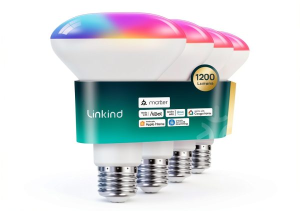 Linkind BR30 Matter Smart Bulb RGBTW 1200lm 4 Pack-0