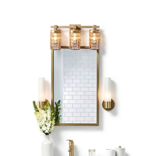 Parrot Uncle Modern 3 Light Crystal Vanity Light Brass-1