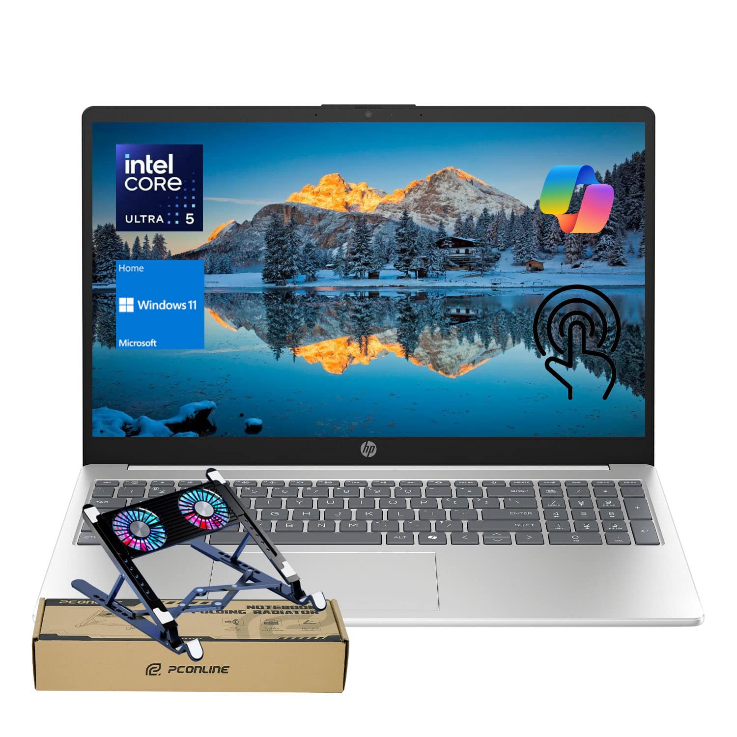 HP laptop displaying productivity applications on a desk