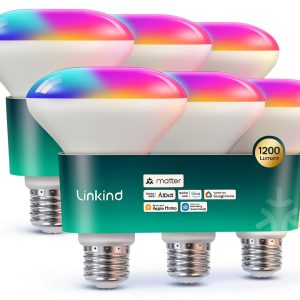 Linkind BR30 Matter Smart Light Bulb RGBTW 6 Pack-0