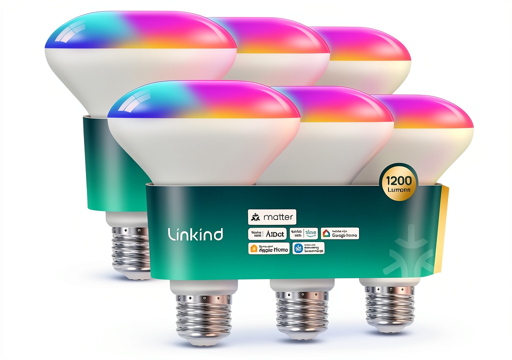 Installing Linkind BR30 Matter Smart Light Bulb RGBTW 6 Pack in a recessed ceiling fixture