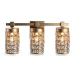 Parrot Uncle Modern 3 Light Crystal Vanity Light Brass-0