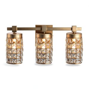 Parrot Uncle Modern 3 Light Crystal Vanity Light Brass-0
