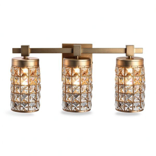 Parrot Uncle Modern 3 Light Crystal Vanity Light Brass-0