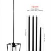 Black Cage Pendant Light Farmhouse Metal Frame Clear Glass-2