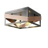Rustic Metal Ceiling Lamp Adjustable Angle Iron Wood Design-2