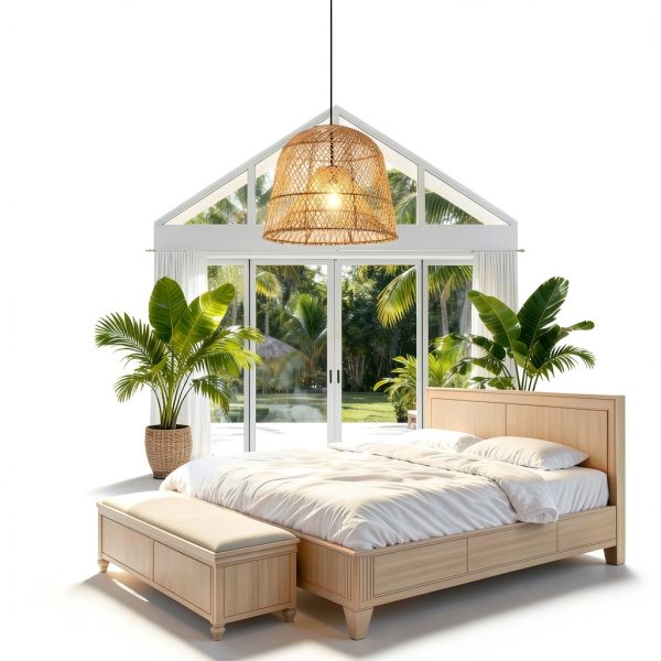 Parrot Uncle Rattan Pendant Light Boho Coastal Rustic-2