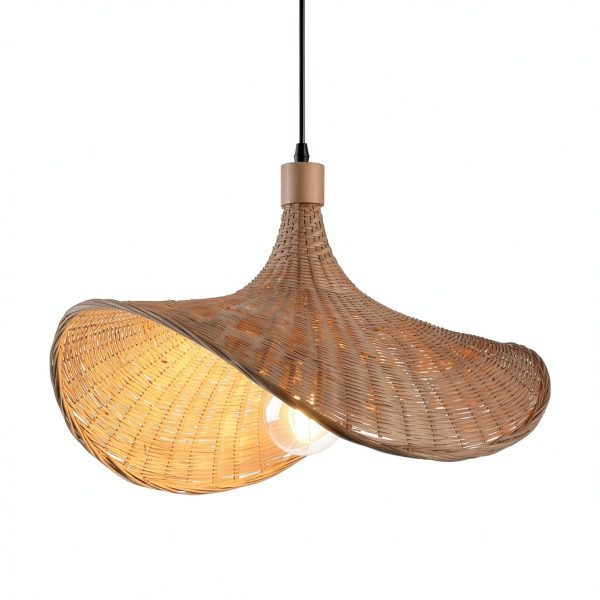 Parrot Uncle Bamboo Pendant Lamp Rustic Handwoven Adjustable-5