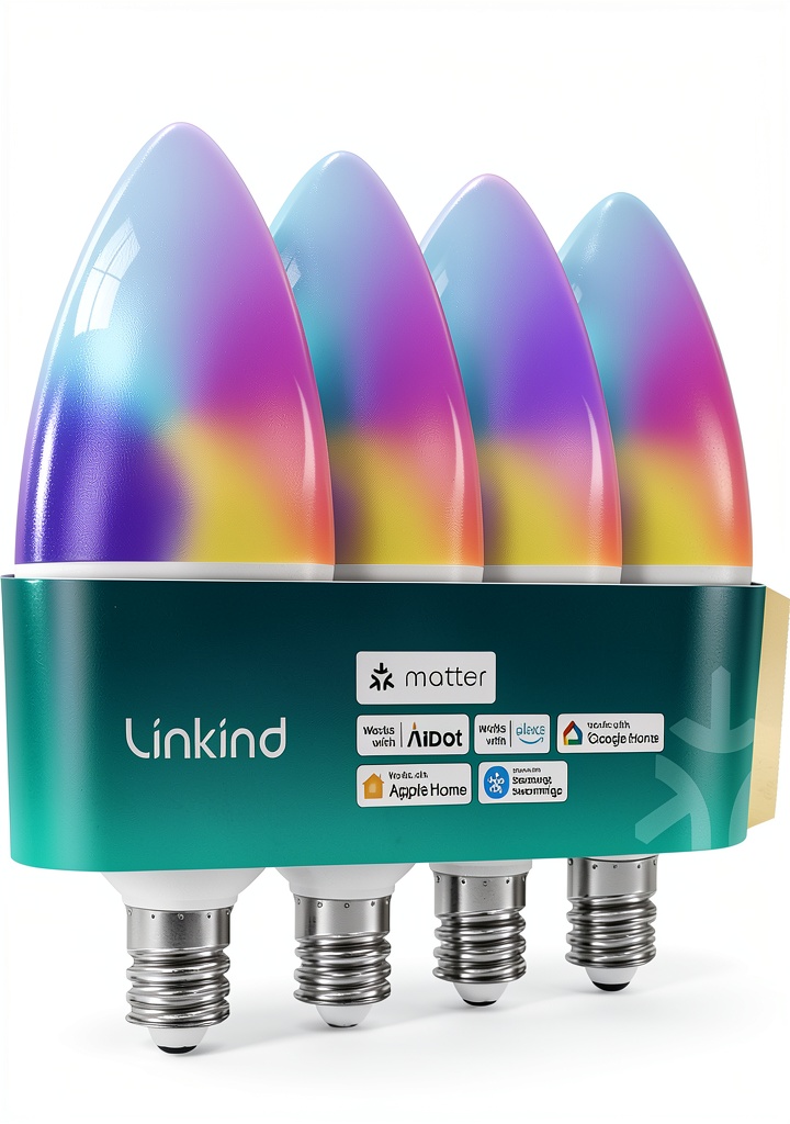 Linkind B11 Smart LED Bulb illuminating a cozy living room with vibrant colors