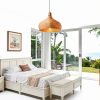 Parrot Uncle Bamboo Pendant Lamp Retro Cone Design-0