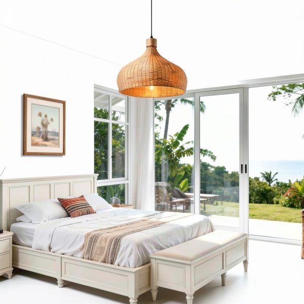 Parrot Uncle Bamboo Pendant Lamp Retro Cone Design-0