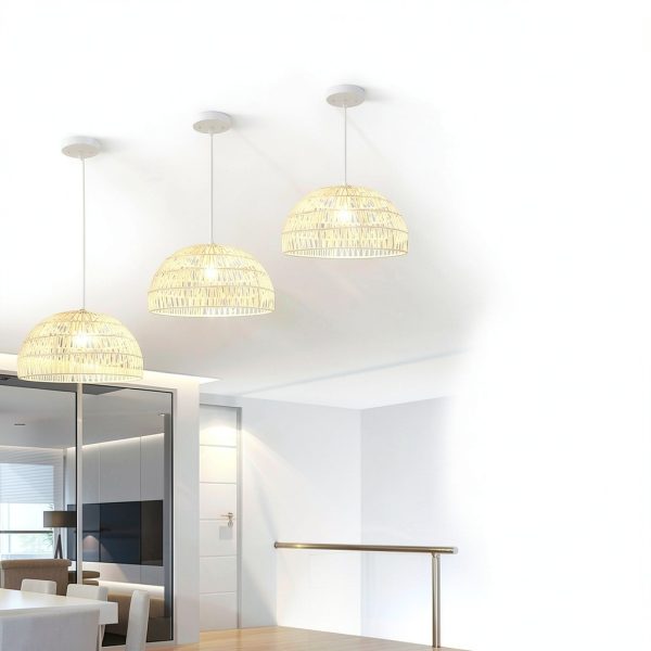 Pavo Pendant Light Paper Rope Adjustable Hanging Fixture-7