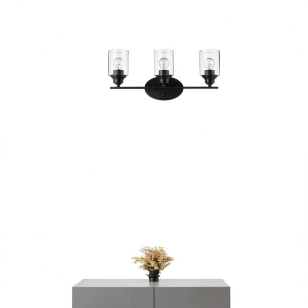 Bronze Wall Light Clear Glass Shade Modern Ambient Lighting-1