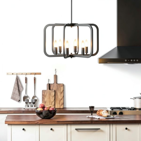 Pavo Black Chandelier Adjustable Height Modern Farmhouse-1