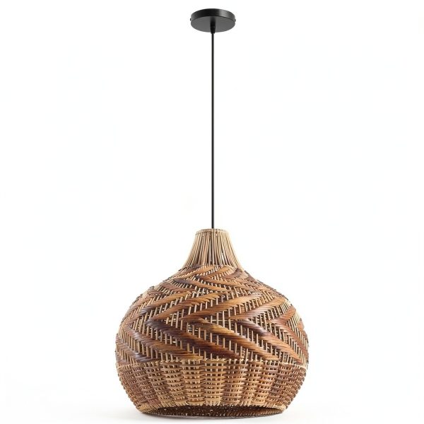 Parrot Uncle Rattan Pendant Light Boho Rustic Handwoven-7