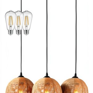 Pavo Woven Pendant Light Natural Design Modern Rustic-0