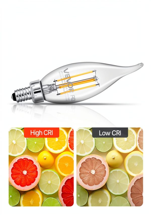VEVOR LED Candelabra Bulbs Flame Tip Dimmable Vintage-4