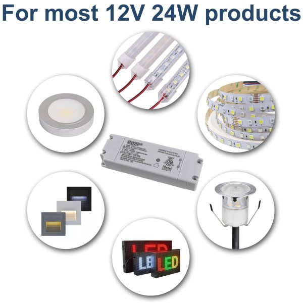 HQRP LED Driver 12V DC 2A 24W ETL Listed Power Supply-6