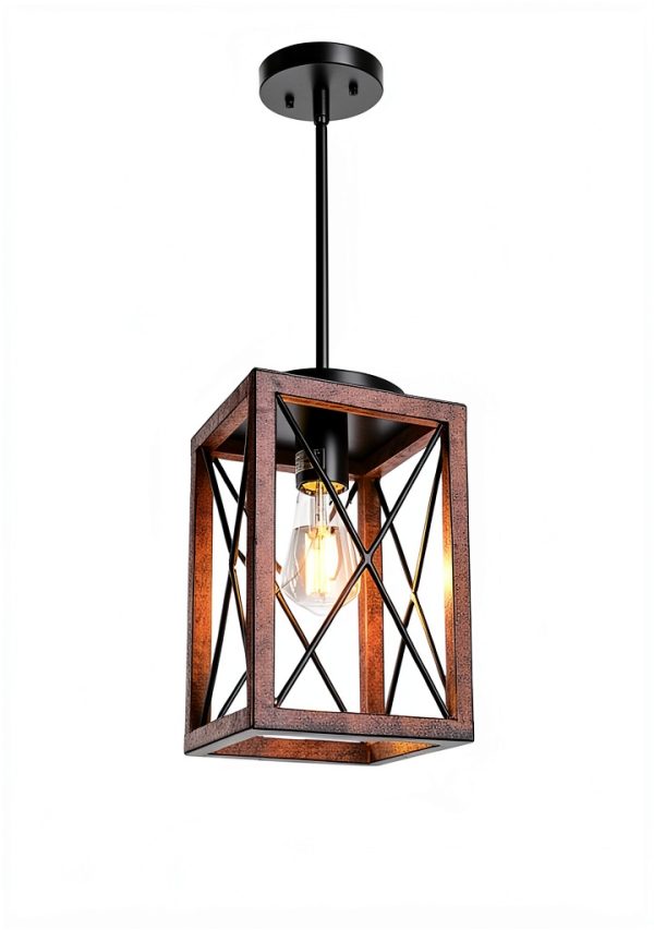 Rustic Metal Hanging Light Adjustable Ceiling Fixture-2
