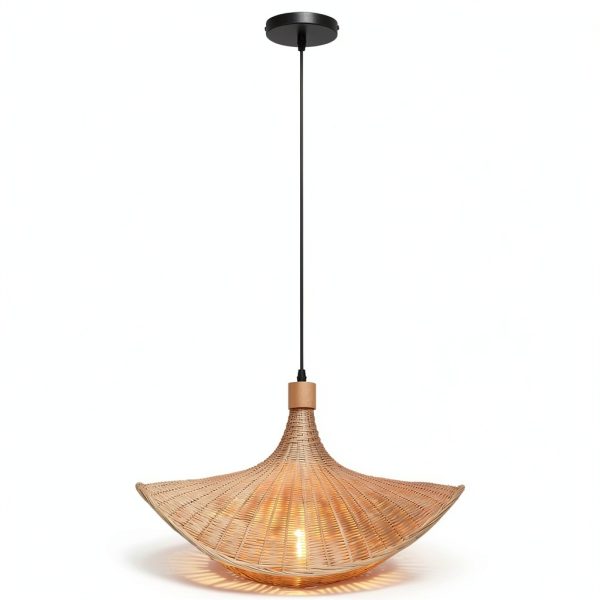 Parrot Uncle Bamboo Pendant Lamp Rustic Handwoven Adjustable-7