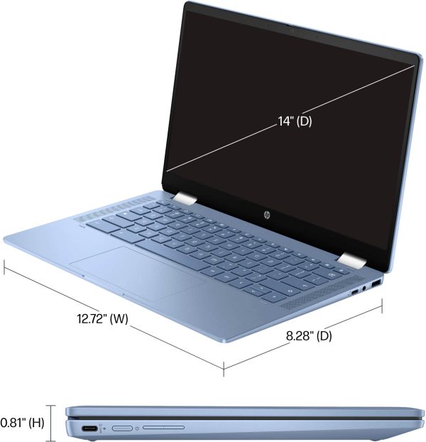 HP 2 in 1 Chromebook Laptop Touch Screen Intel N100 Sky Blue-8