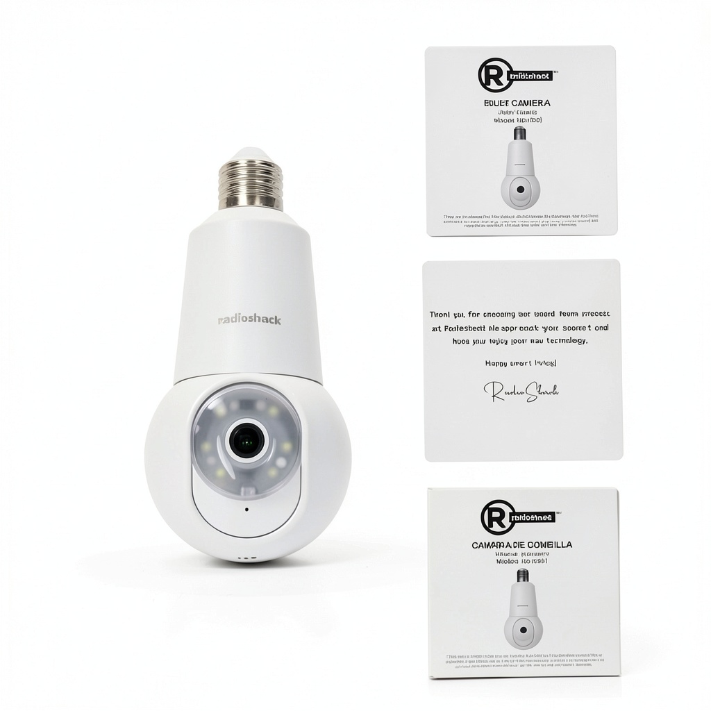 RadioShack Bulb Camera mounted on a ceiling in a living room