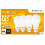 VIRIBRIGHT A19 LED Bulb Dimmable 1600 Lumens 4 Pack-0