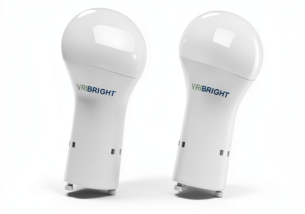 Viribright A19 LED bulb illuminating a modern kitchen