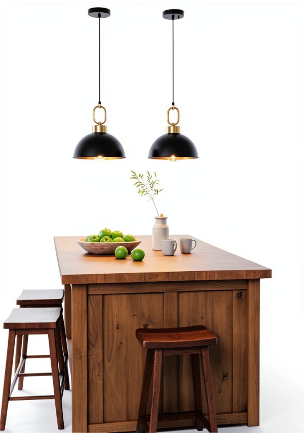 Pavo Black Gold Pendant Light Kitchen Island Farmhouse Style-4