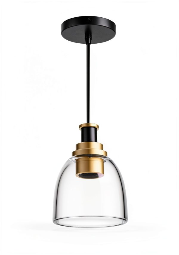 Pavo Glass Pendant Light Black Gold Adjustable Kitchen-6