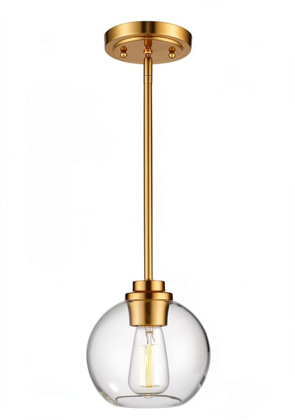 Pavo Clear Glass Globe Pendant Light Modern Farmhouse-0