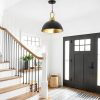 Vintage Pendant Light Gold Dome Adjustable Cord Home-2