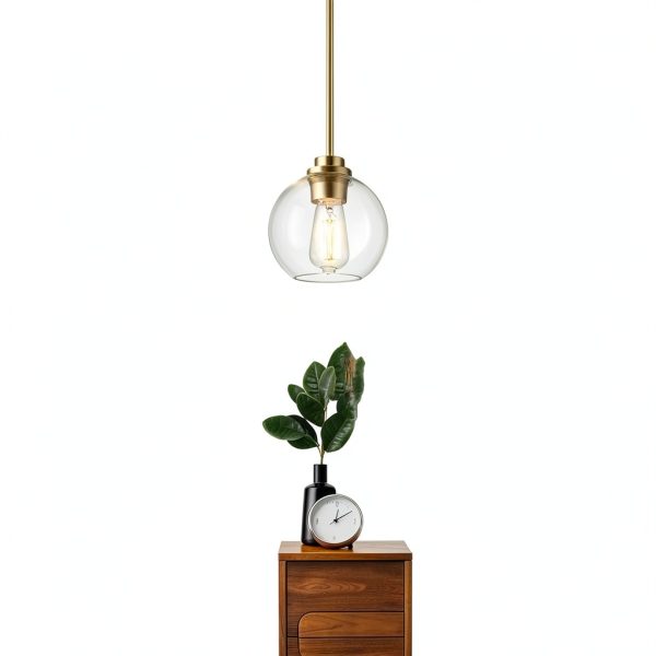 Pavo Clear Glass Globe Pendant Light Modern Farmhouse-4