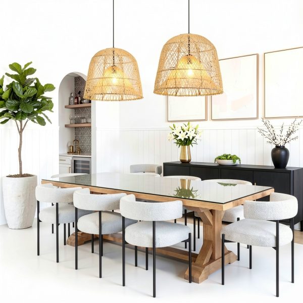Parrot Uncle Rattan Pendant Light Boho Coastal Rustic-4