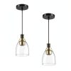 Pavo Glass Pendant Light Black Gold Adjustable Kitchen-0