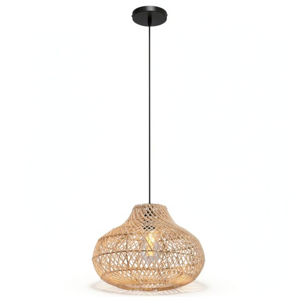Parrot Uncle Boho Rattan Pendant Light Handwoven Adjustable-7