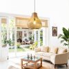Bamboo Pendant Lamp Hand Woven Fish Basket Boho Farmhouse-1