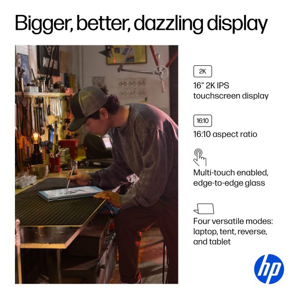 HP OmniBook X Flip 16 2K Touch Laptop Ryzen 5 220-5