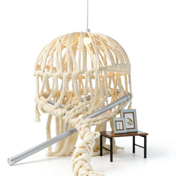 Pavo Pendant Light Paper Rope Adjustable Hanging Fixture-6