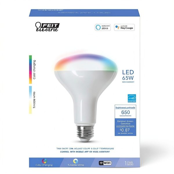 FEIT ELECTRIC BR30 Smart LED Light Bulb Multicolor Voice App-1