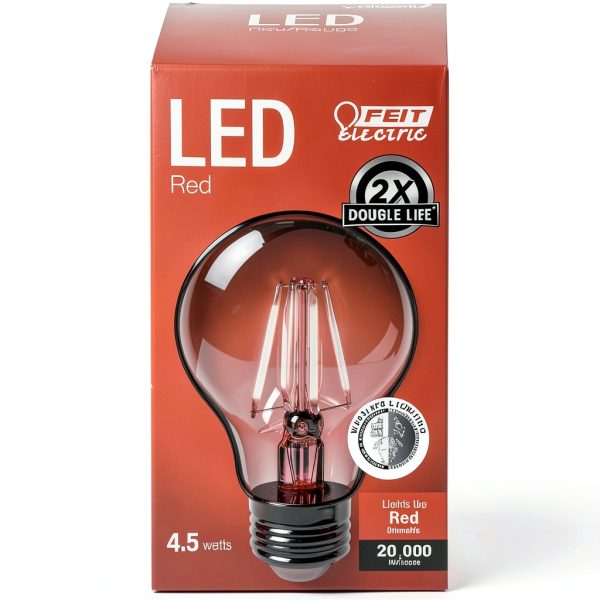 FEIT ELECTRIC Filament A19 LED Bulb Red 30 Watt Equivalence-0