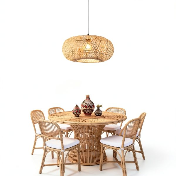 Parrot Uncle Bamboo Pendant Lamp Rustic Boho Adjustable-1